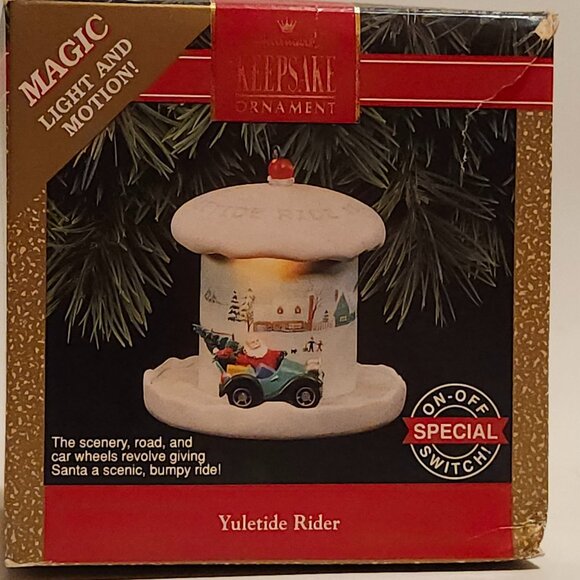 VINTAGE HALLMARK Light and Motion Yuletide Rider Ornament 1992 - Picture 1 of 11